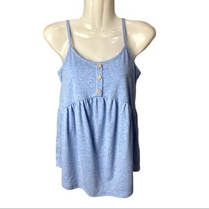 Pink Lily | Blue Sleeveless Peplum Top | Size XS